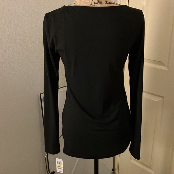 Material girl Macy’s sexy studded strappy chest long sleeve top black medium M - Picture 4 of 5